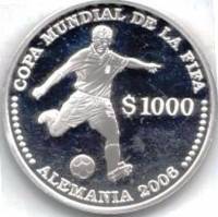 () Монета Уругвай 2003 год 1000 песо ""   Биметалл (Серебро - Ниобиум)  UNC