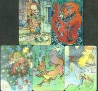 Набор стерео-календарей "Мультфильмы", БПСК, 5 шт., СССР, 1980-1983 гг. (сост. на фото)