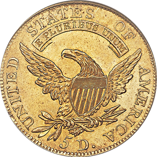 (1809) Монета США 1809 год 5 долларов   Золото Au 916  UNC