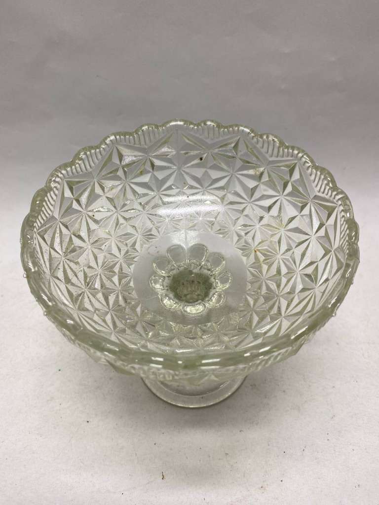 Фруктовница на ножке, 17 см, хрусталь, СССР