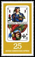 (1967-057) Марка Германия (ГДР) "Валет треф"    Игральные карты III Θ