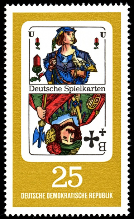 (1967-057) Марка Германия (ГДР) &quot;Валет треф&quot;    Игральные карты III Θ