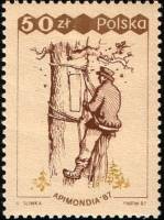 (1987-037) Марка Польша "Собиратель меда"    31-й Всемирный конгресс пчеловодства, Варшава III Θ