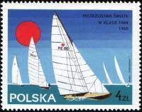 (1965-032) Марка Польша "Класс Звезда"   Чемпионат мира по парусному спорту II Θ