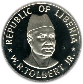 () Монета Либерия 1976 год 1  &quot;&quot;   Медь-Никель  UNC