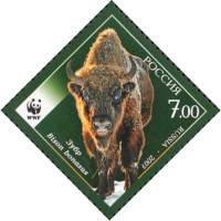 2007-046 Марка Россия Зубр  Фауна. Исчезающие виды III O