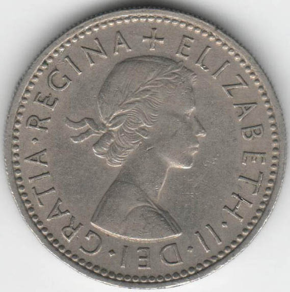 (1957) Монета Великобритания 1957 год 1 шиллинг &quot;Елизавета II&quot;  Английский герб Медь-Никель  XF