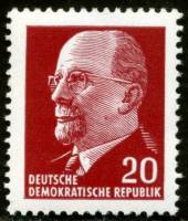 (1961-042) Марка Германия (ГДР) "Вальтер Ульбрихт"  красная  Председатель Гос. совета III O