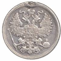 (1864, СПБ НФ) Монета Россия-Финдяндия 1864 год 20 копеек  Орел C, Ag750, 4.08г, Гурт пунктир Серебр