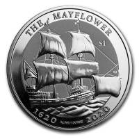 (2020) Монета Британские Виргинские острова 2020 год 1 доллар "Мейфлауэр"  Серебро Ag 999  PROOF