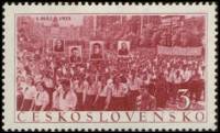 (1953-026) Марка Чехословакия "Демонстрация"    1 мая II Θ
