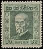 (1923-006) Марка Чехословакия "Т. Массарик (Зеленая)"    5-летие Республики II Θ