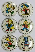 Набор значков знаков (6 шт.) СССР "Клуб веселых человечков" На булавке 