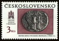 (1990-035) Марка Чехословакия "Кельтская монета"    Исторические мотивы Братиславы III Θ