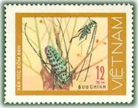 (1977-018a) Марка Вьетнам "Черный усач"  Без перфорации  Жуки III Θ