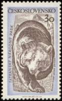 (1957-039) Марка Чехословакия "Бурый медведь"    Национальный парк, Татра II Θ