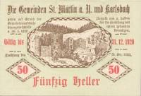 (№1920) Банкнота Австрия 1920 год "50 Heller"