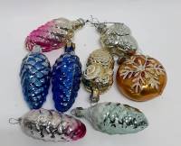 Набор ёлочных украшений "Шишки", 8 шт., СССР (сост. на фото)