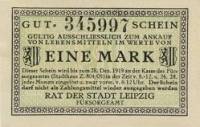 (№1919) Банкнота Германия 1919 год "1 Mark"