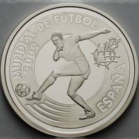 (2002) Монета Испания 2002 год 10 евро "ЧМ по Футболу Япония-Корея 2002"  Серебро Ag 925  PROOF