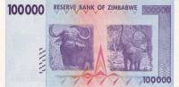 (,) Банкнота Зимбабве 2008 год 100 000 долларов "Балансирующие скалы"   UNC