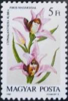 (1987-051) Марка Венгрия "Пыльцеголовник красный"    Орхидеи II Θ