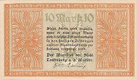 (№2017) Банкнота Германия (Без даты) 10 Mark&quot;