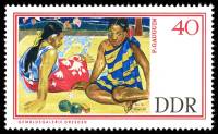(1967-021) Марка Германия (ГДР) "Таитянки"    Галерея, Дрезден III Θ