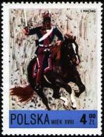 (1972-085) Марка Польша "Улан (18 век)"    Польская Кавалерия III Θ