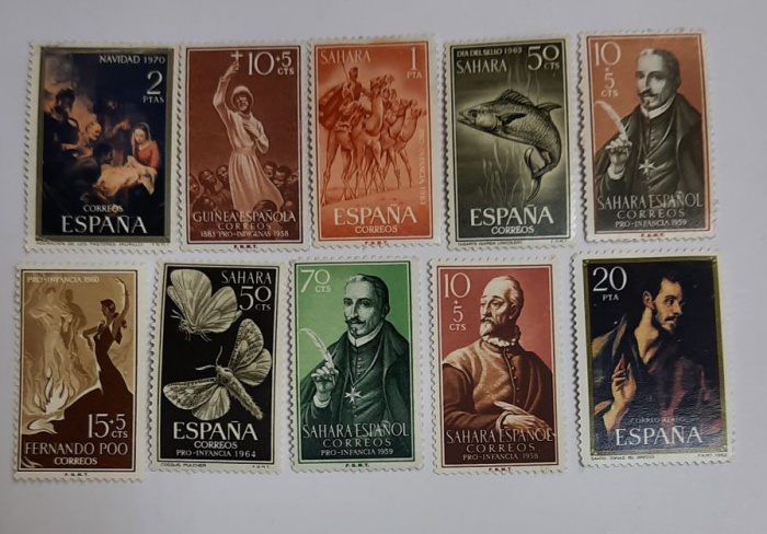 (--) Набор марок Испания &quot;10 шт.&quot;  Негашеные  , III O