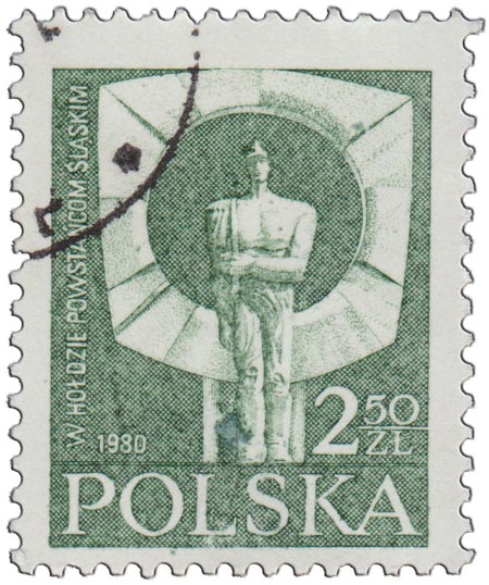 (1981-001) Марка Польша "Статуя Яна Боровчака"    60-я годовщина восстания в Верхней Силезии I &Theta;