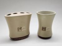 Набор аксессуаров принадлежностей для ванной комнаты стакан и подставка для щеток