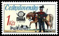 (1977-025) Марка Чехословакия "Австрийский Почтальон 1838 г."    Международная выставка марок Прага 