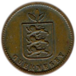 () Монета Остров Гернси 1858 год 2 дубля (дублона) &quot;&quot;   UNC