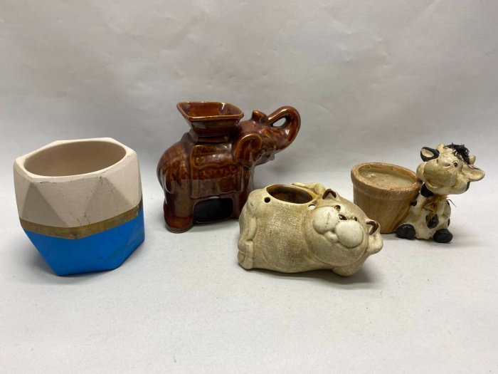 Аромалампа 2 шт и 2 кашпо для цветов