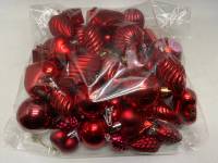Елочные игрушки шары красные 59 шт
