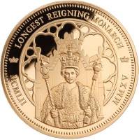 (№2015) Монета Тристан да Кунья 2015 год 1/4 Sovereign (Долгоправящий Монарх)
