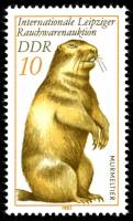 (1982-013) Марка Германия (ГДР) "Байбак"    Меховая ярмарка III Θ