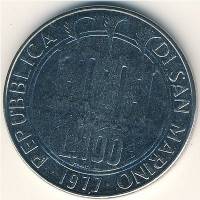 () Монета Сан-Марино 1977 год 100  ""   Никель  UNC