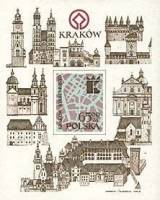(1982-054) Блок марок Польша "Карта города Краков"    Реставрация памятников в Кракове III Θ