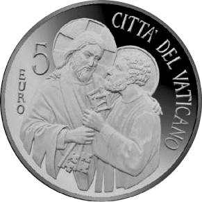 (15) Монета Ватикан 2013 год 5 евро &quot;Франциск. Начало понтификата&quot;  Серебро Ag 925  PROOF