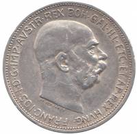 1913 Монета Австро-Венгрия 1913 год 2 кроны Франц Иосиф I - Император Австро-Венгрии  Серебро (Ag)  