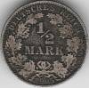 1905A Монета Германия Пруссия 1/2 марки  Серебро Ag 900  VF