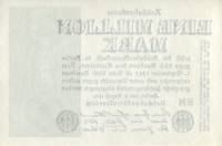 (1923) Банкнота Германия 1923 год 1 000 000 марок "Вод знак Волны" 5-й выпуск, с виньеткой  UNC