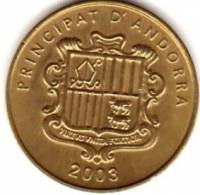 (№2003km203) Монета Андорра 2003 год 5 Cegrave;ntims