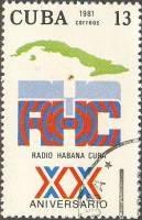 (1981-052) Марка Куба "Радио Гавана"    20 лет Госорганизаций III Θ