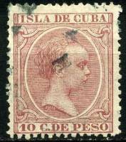 (№80) Марка Куба 1891 год "Король Альфонсо XIII", Гашеная