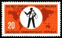 (1963-009) Марка Германия (ГДР) "Опрыскиватель"    Борьба с малярией III O