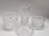 Ваза Салатники Менажница хрусталь СССР праздничная сервировка 4 предмета