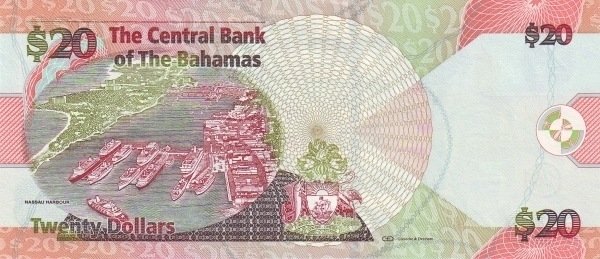  Банкнота Багамские острова 2010 год 20     UNC